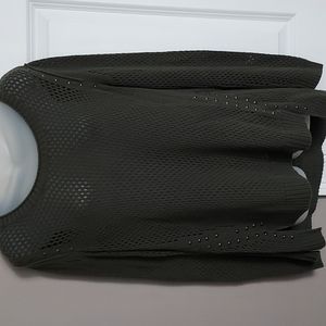 Army Green Mesh Cotton Sweater